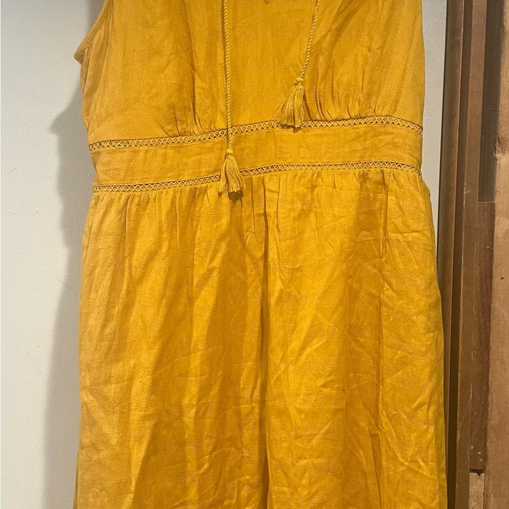 Old Navy Mustard Ruffle Dress - Picture 2 of 4
